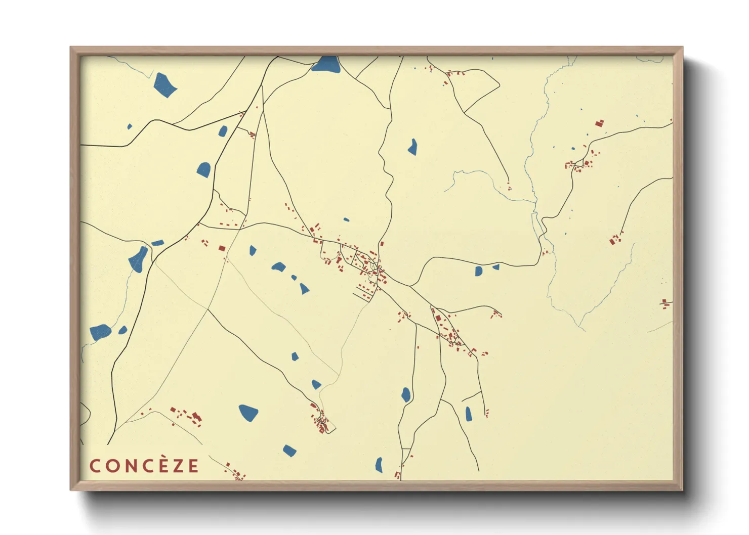 Une affiche de carte sur Concèze