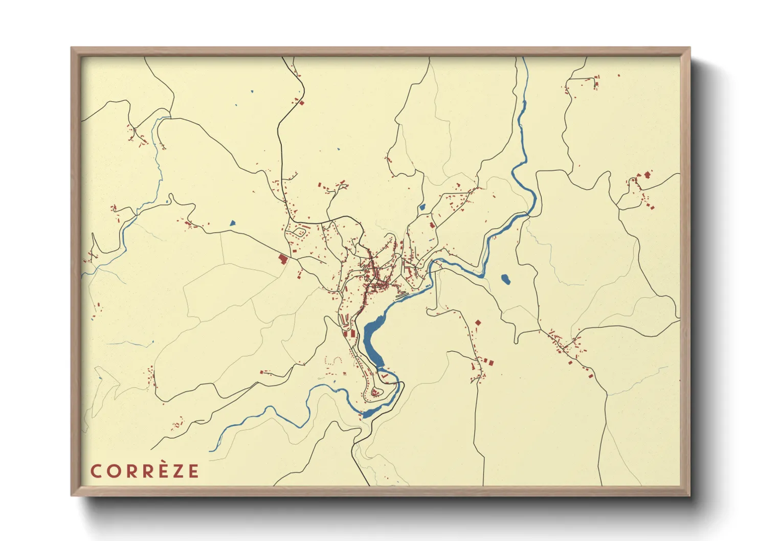 Une affiche de carte sur Corrèze