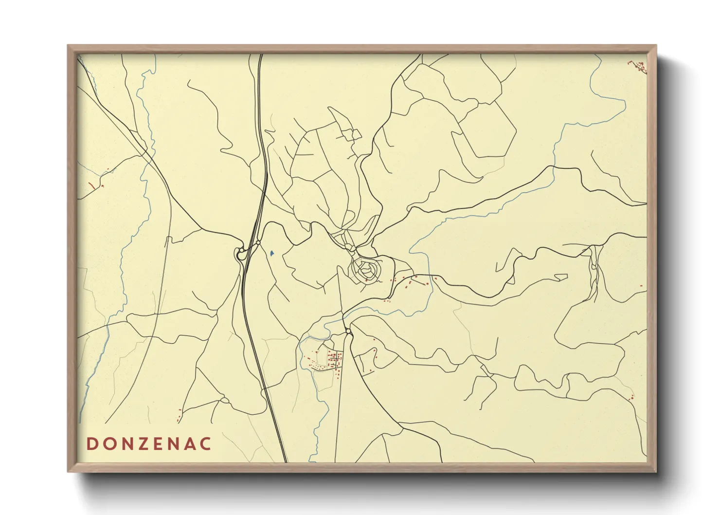 Une affiche de carte sur Donzenac