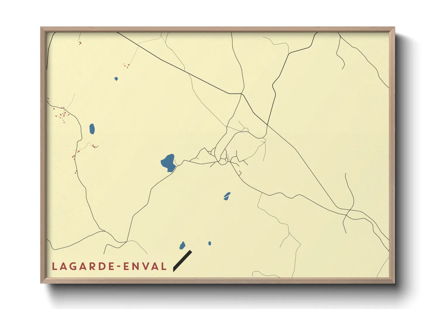 Une affiche de carte sur Lagarde-Enval