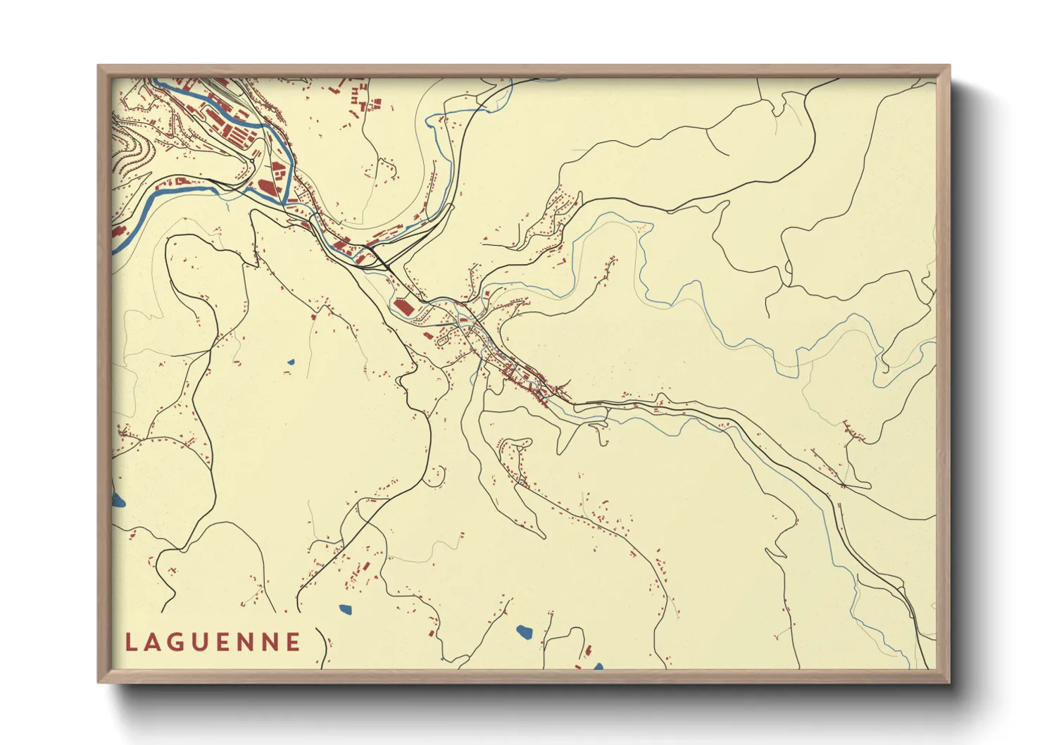 Une affiche de carte sur Laguenne