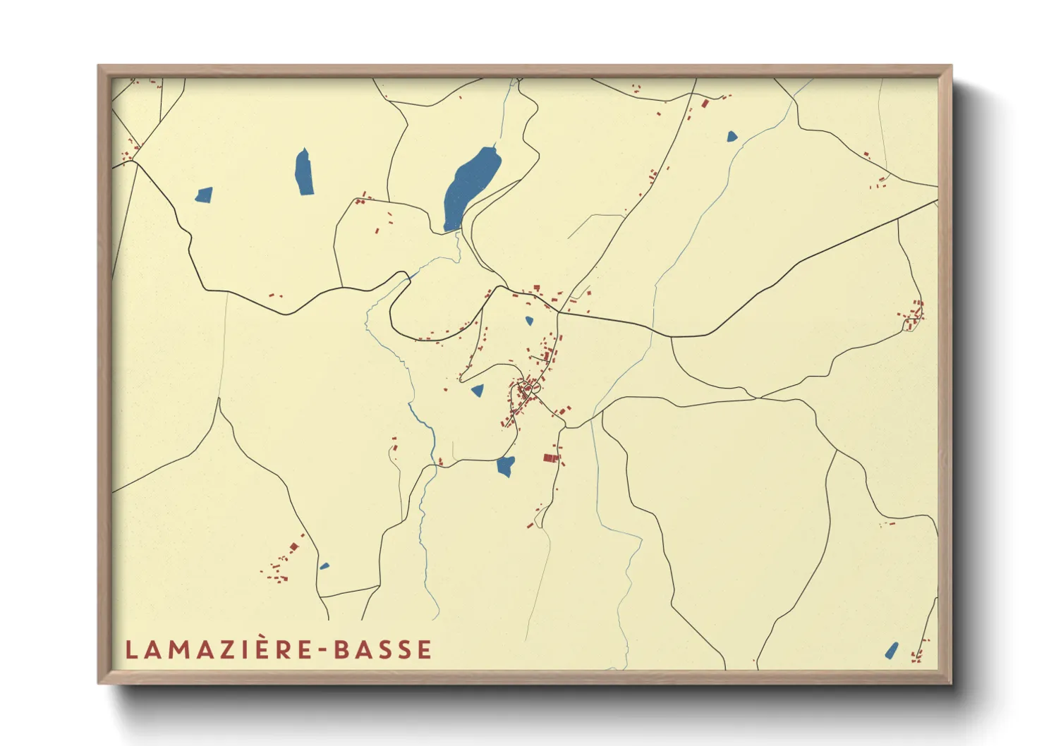 Une affiche de carte sur Lamazière-Basse