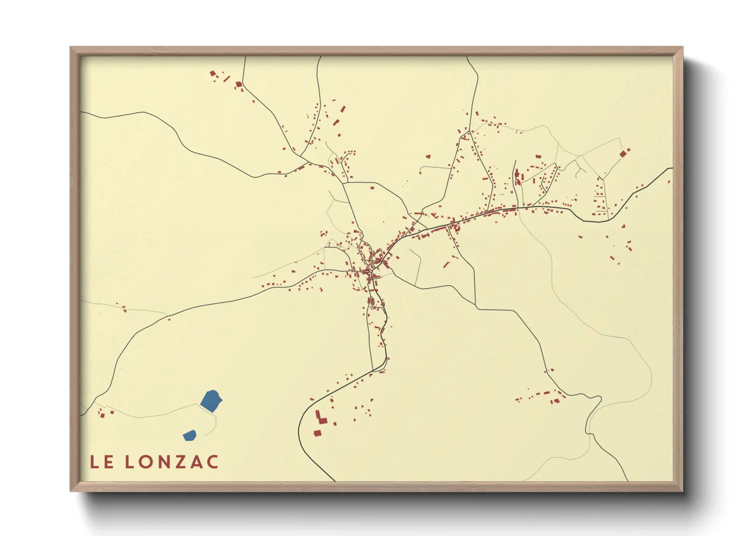 Une affiche de carte sur Le Lonzac