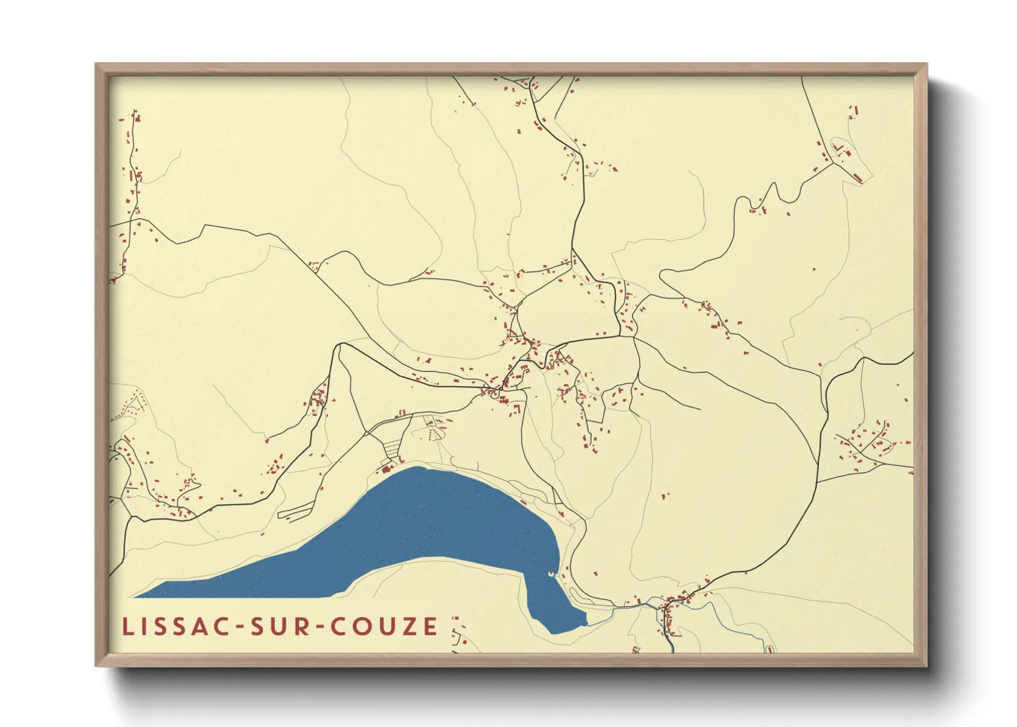 Une affiche de carte sur Lissac-sur-Couze