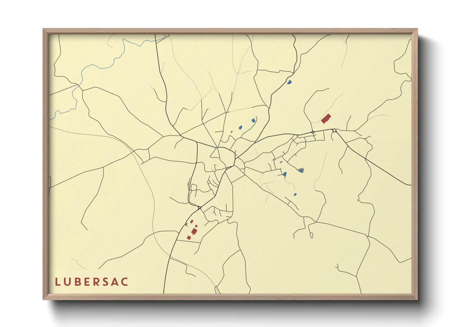 Une affiche de carte sur Lubersac