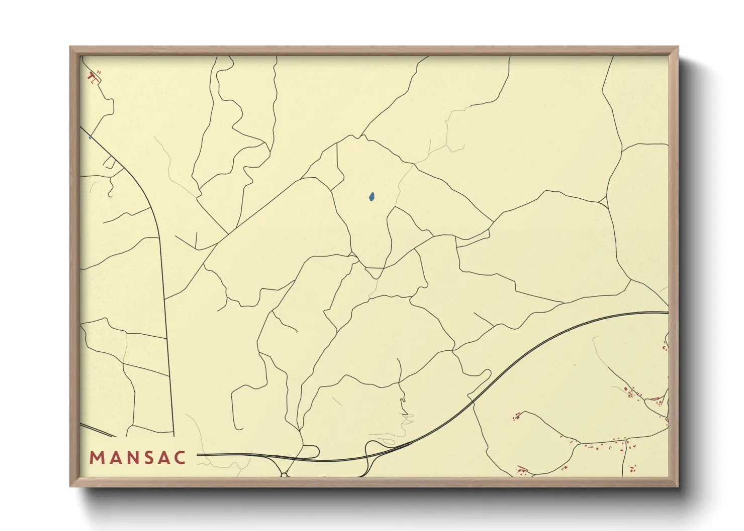 Une affiche de carte sur Mansac