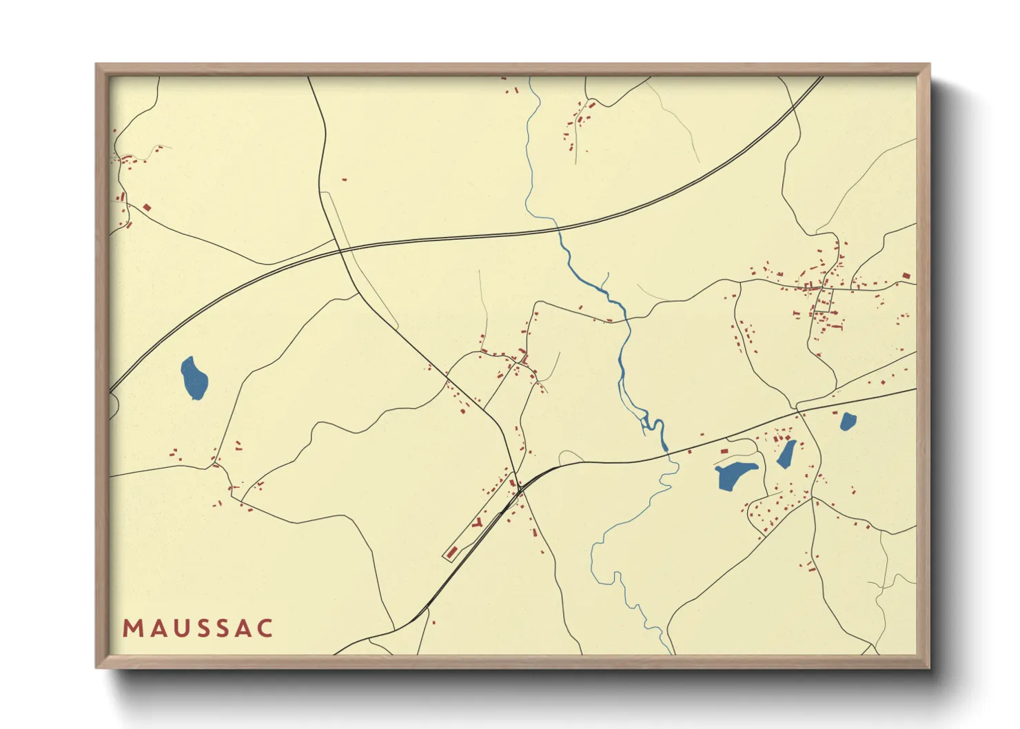 Une affiche de carte sur Maussac