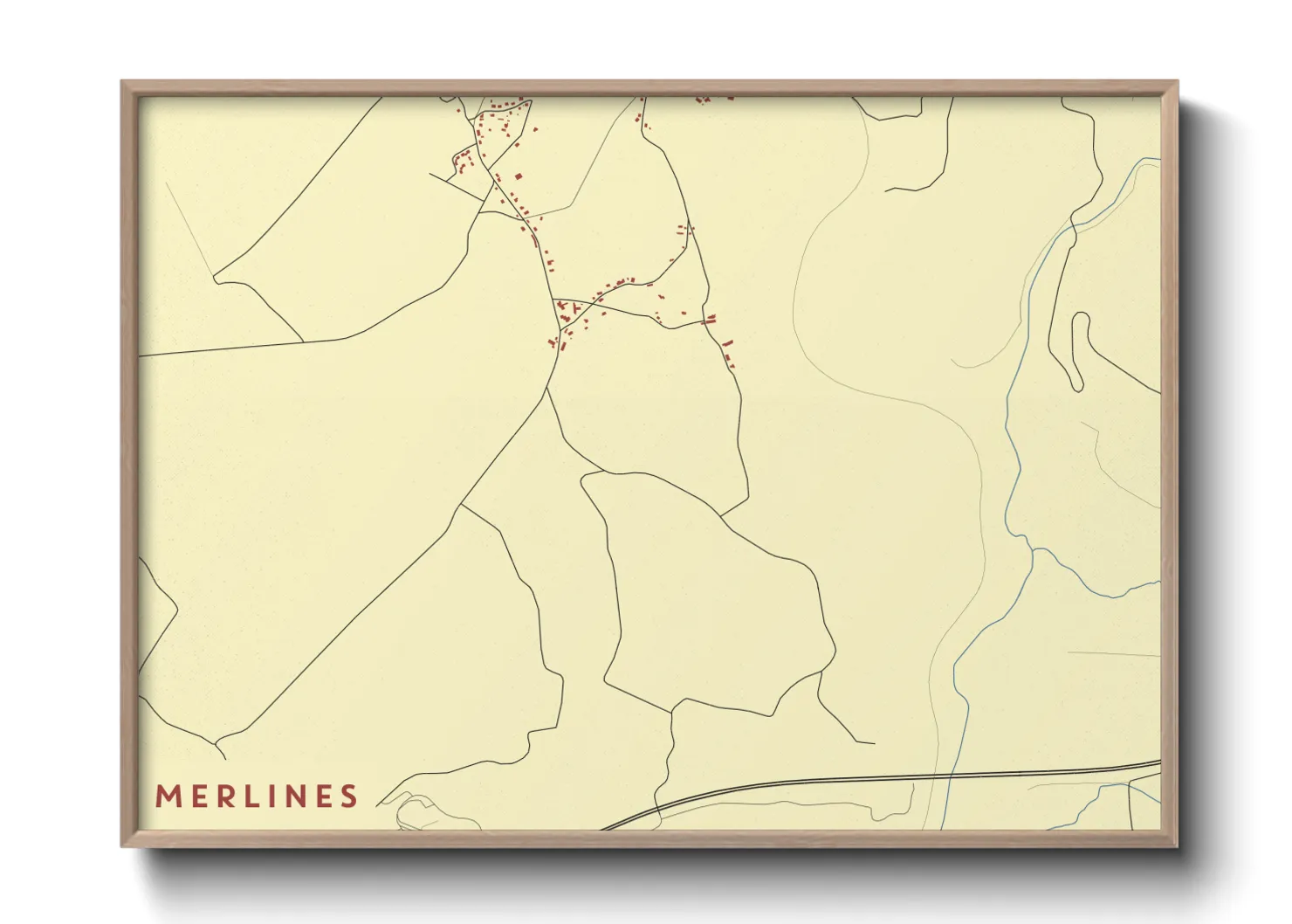 Une affiche de carte sur Merlines
