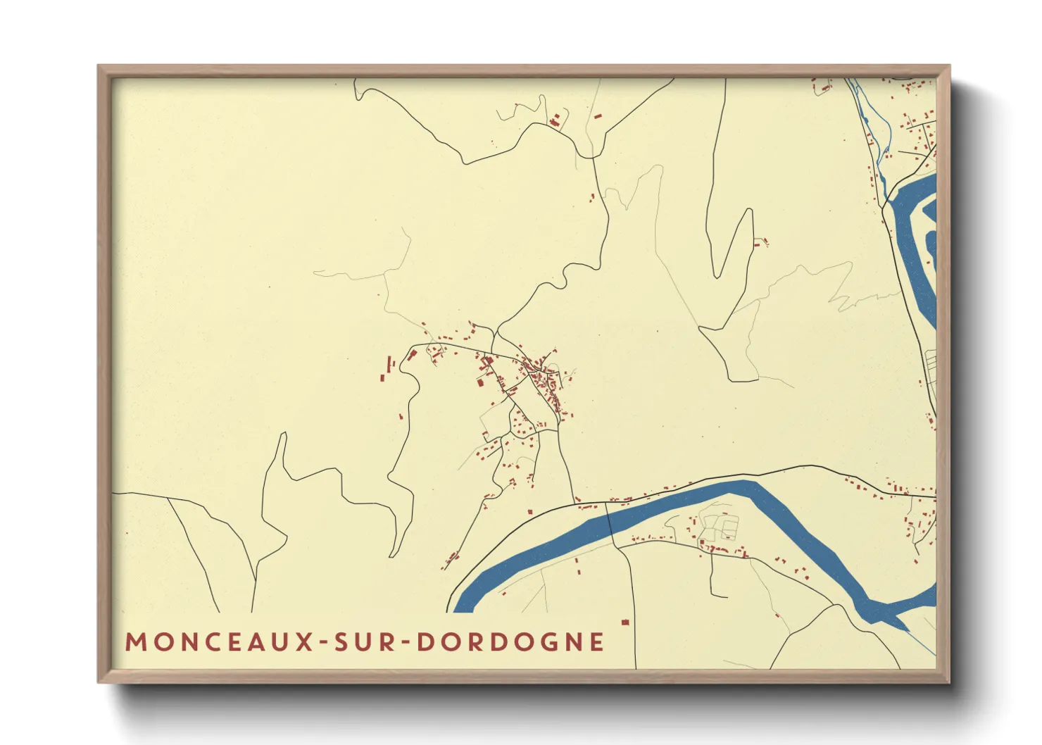 Une affiche de carte sur Monceaux-sur-Dordogne