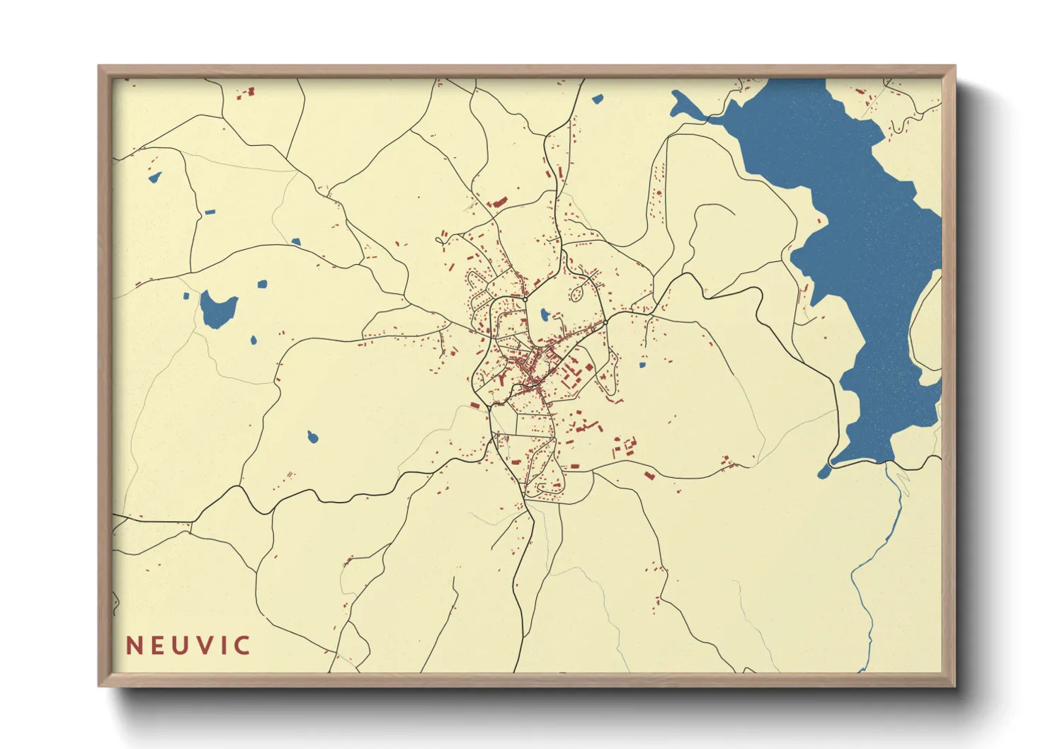 Une affiche de carte sur Neuvic