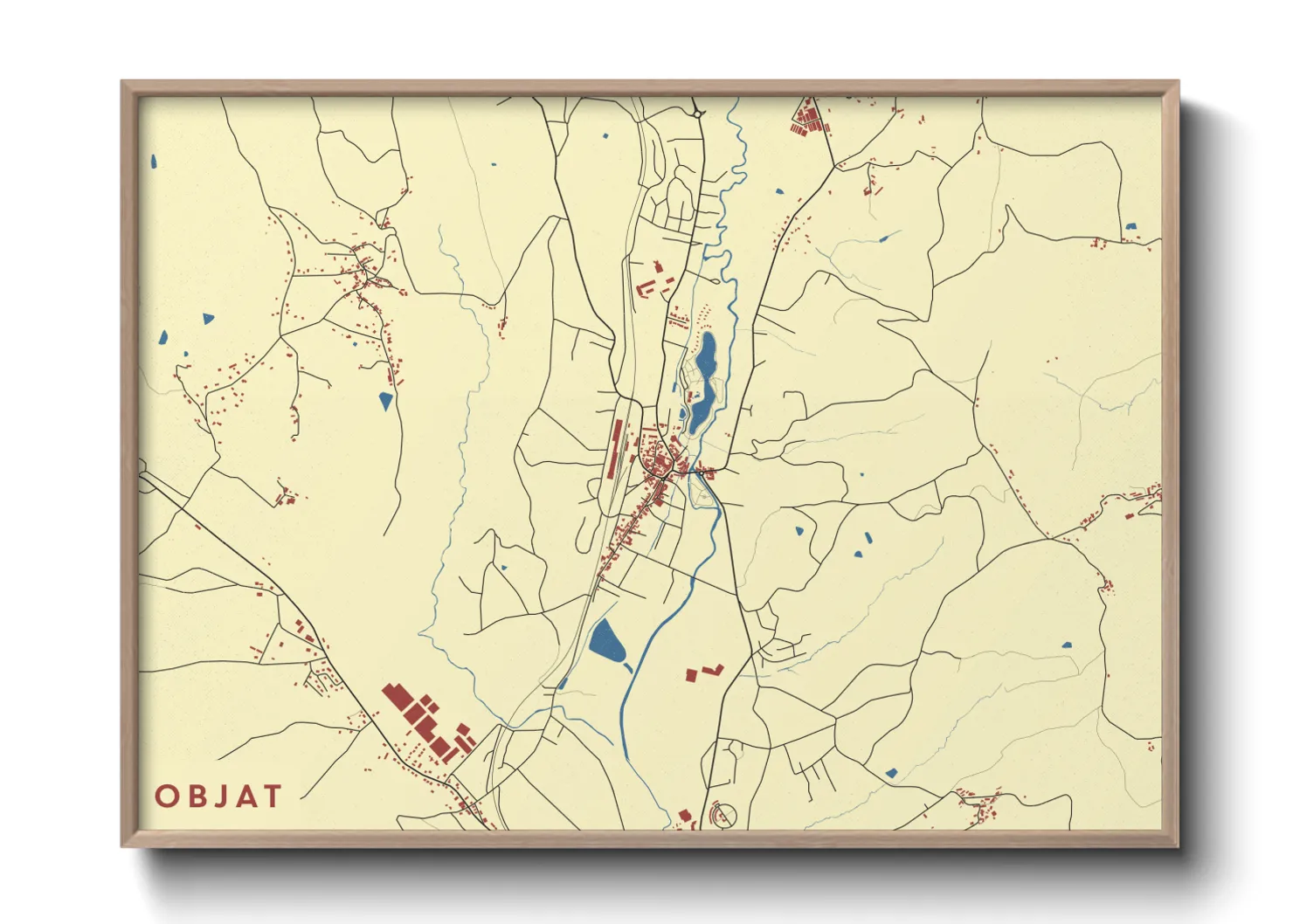 Une affiche de carte sur Objat