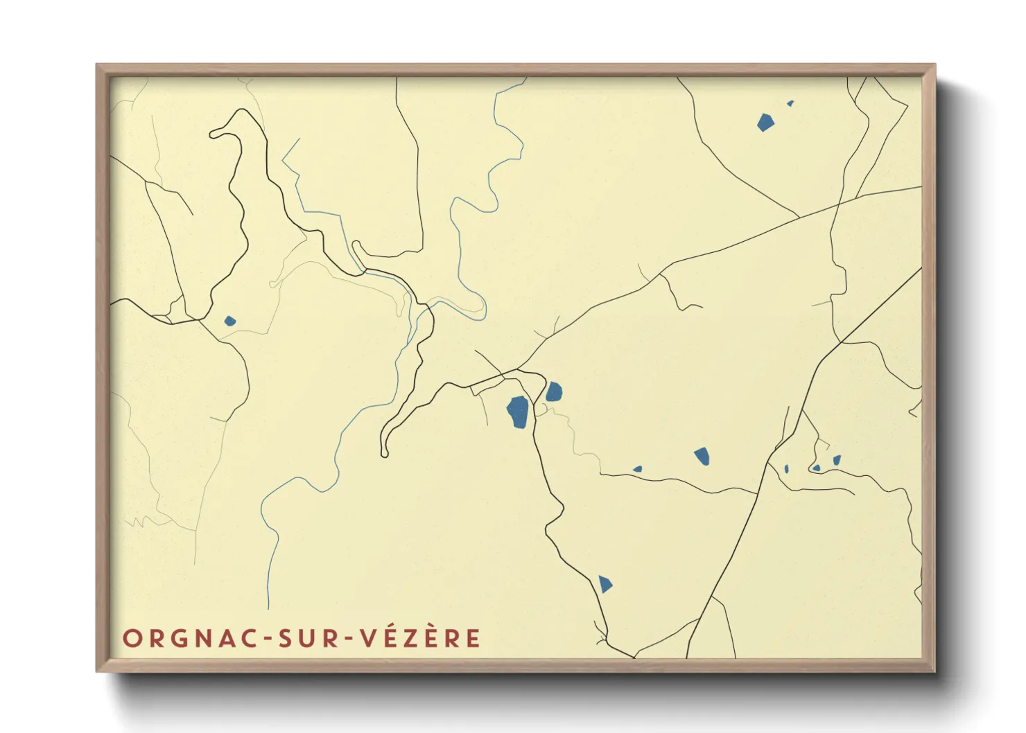 Une affiche de carte sur Orgnac-sur-Vézère