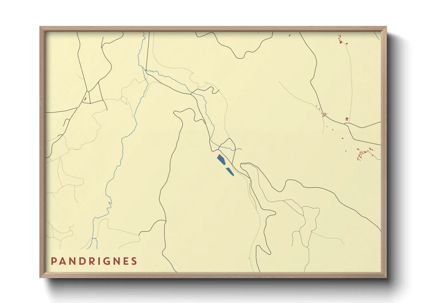 Une affiche de carte sur Pandrignes