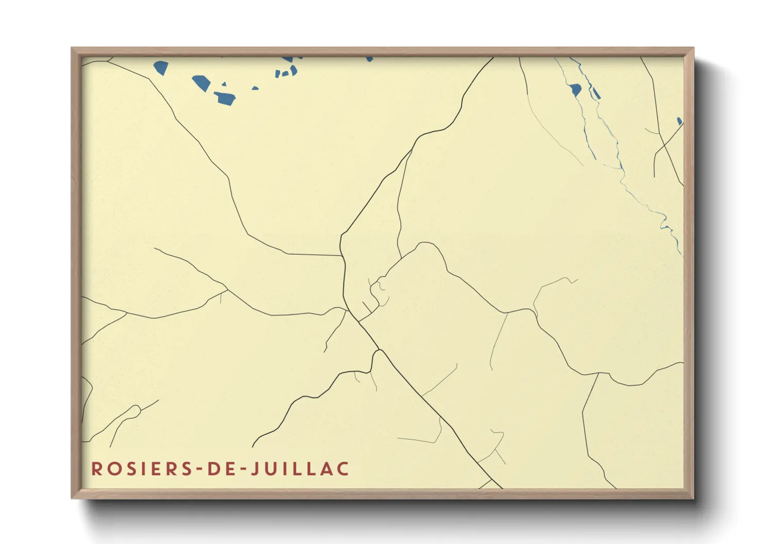 Une affiche de carte sur Rosiers-de-Juillac