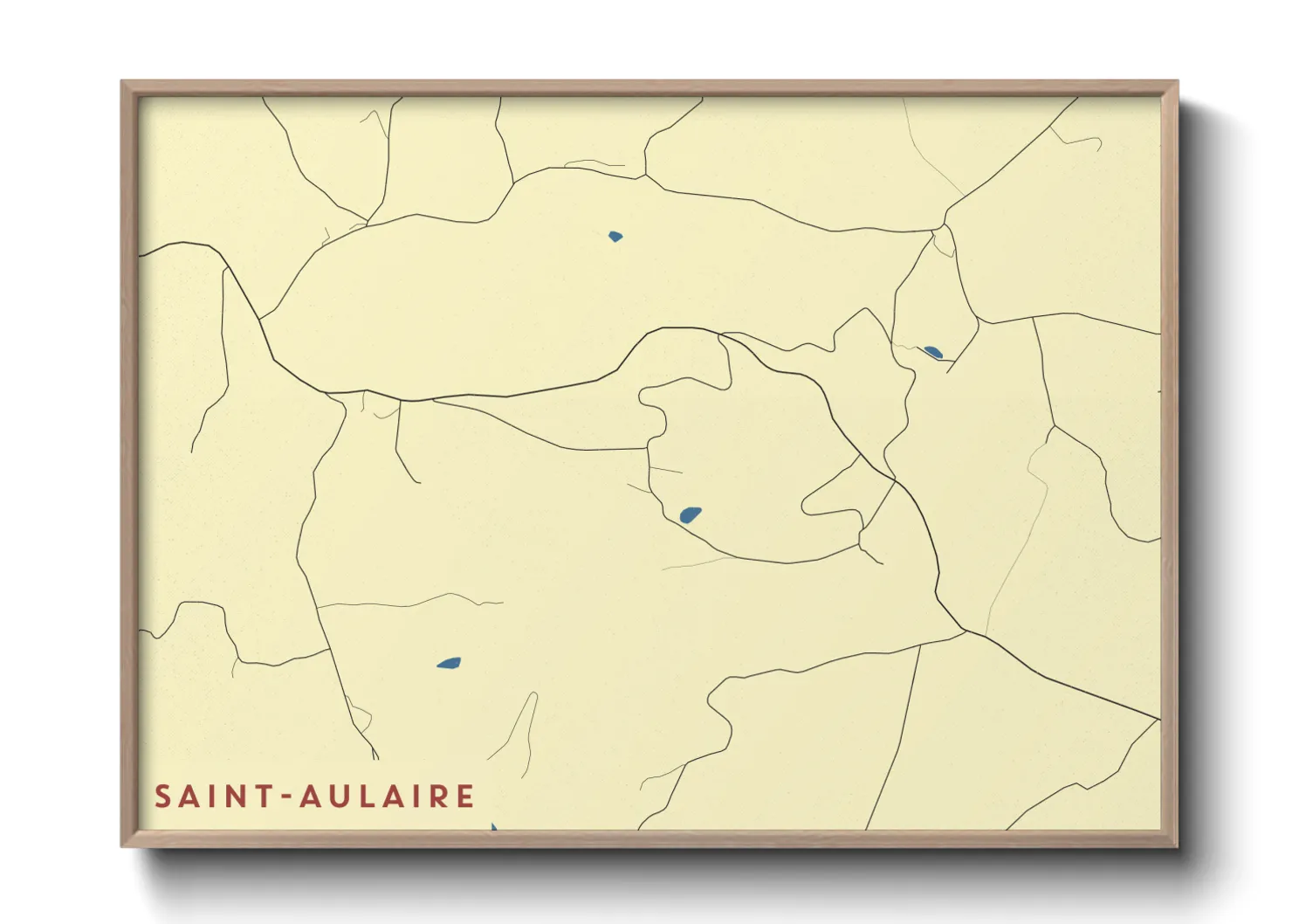 Une affiche de carte sur Saint-Aulaire