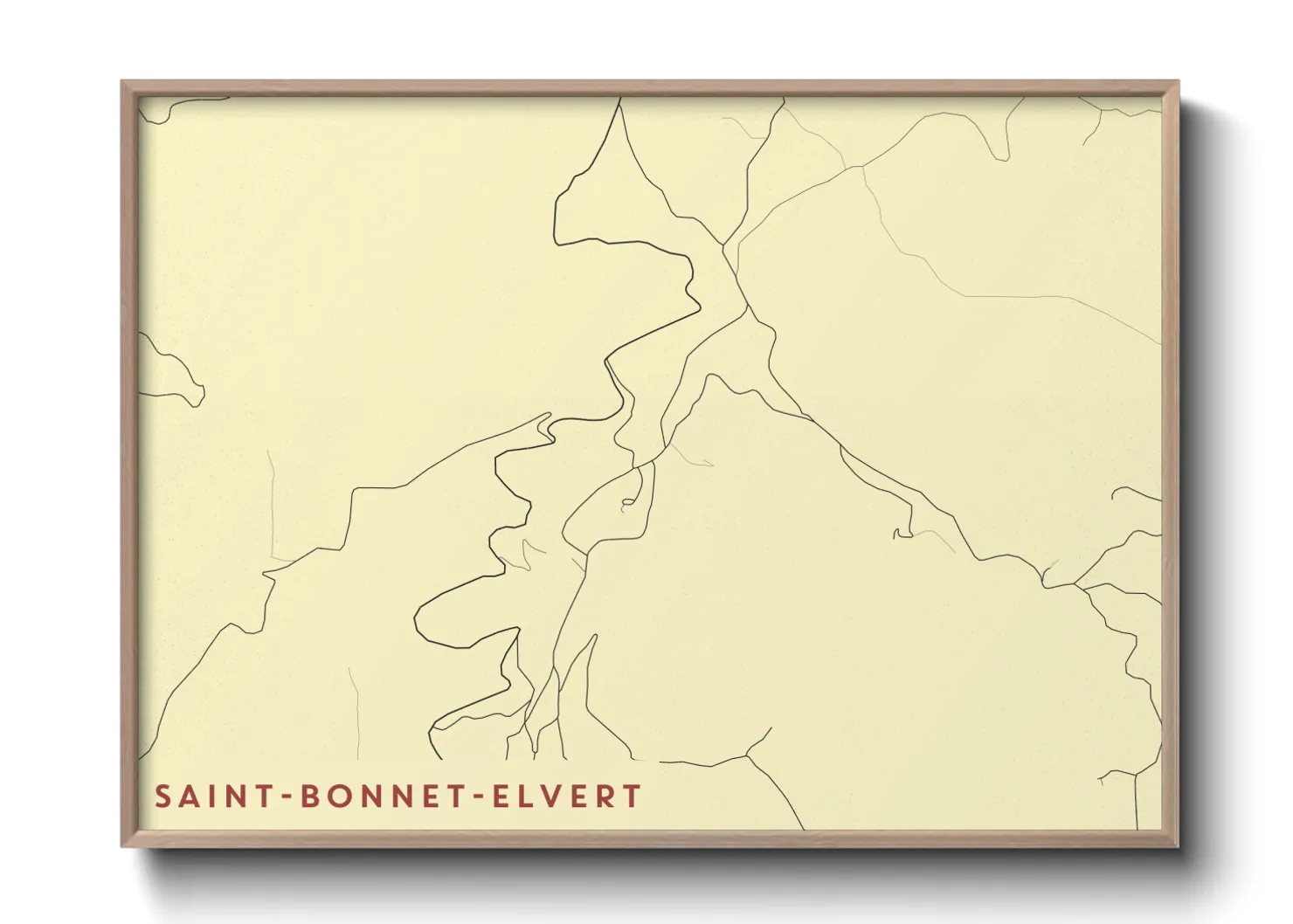 Une affiche de carte sur Saint-Bonnet-Elvert
