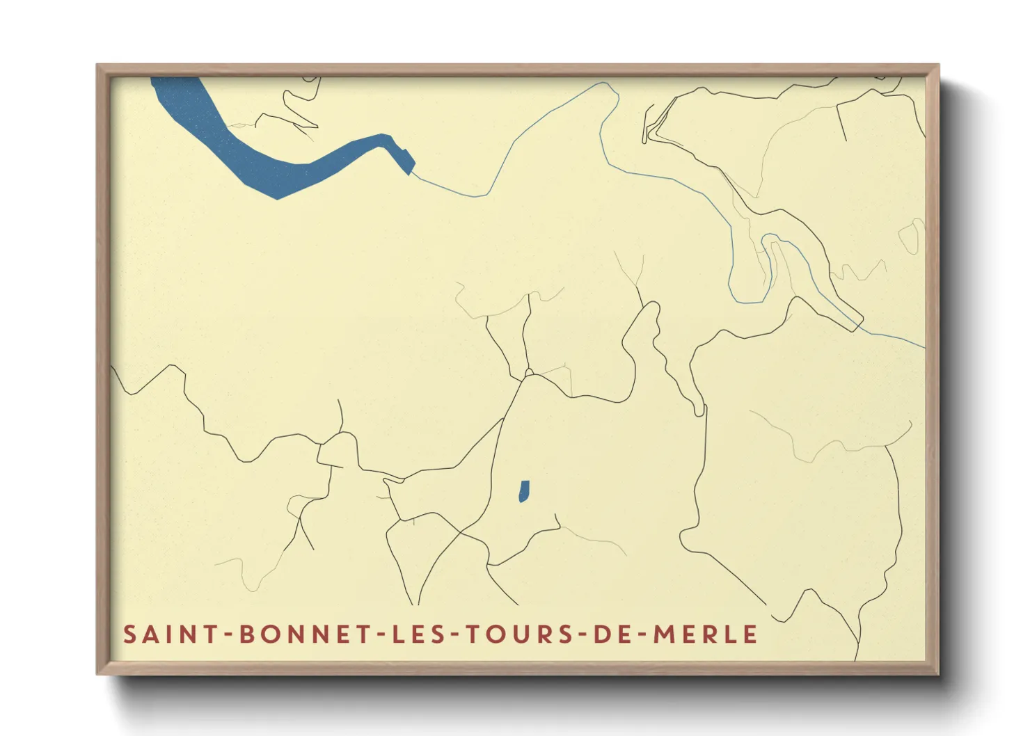 Une affiche de carte sur Saint-Bonnet-les-Tours-de-Merle