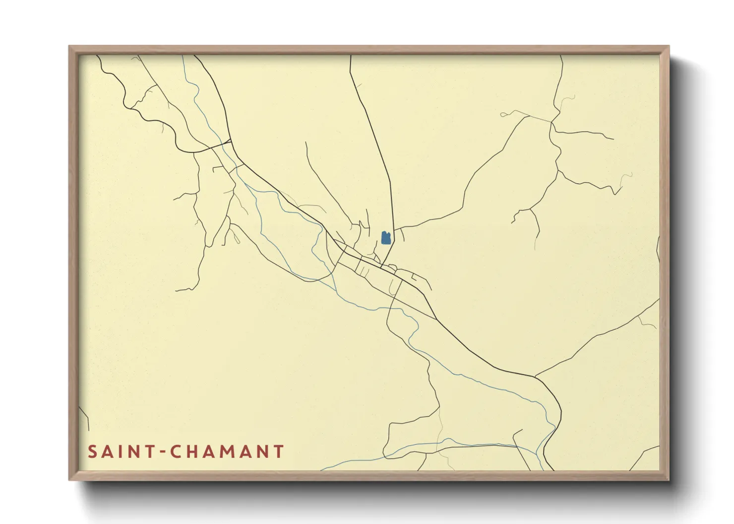 Une affiche de carte sur Saint-Chamant
