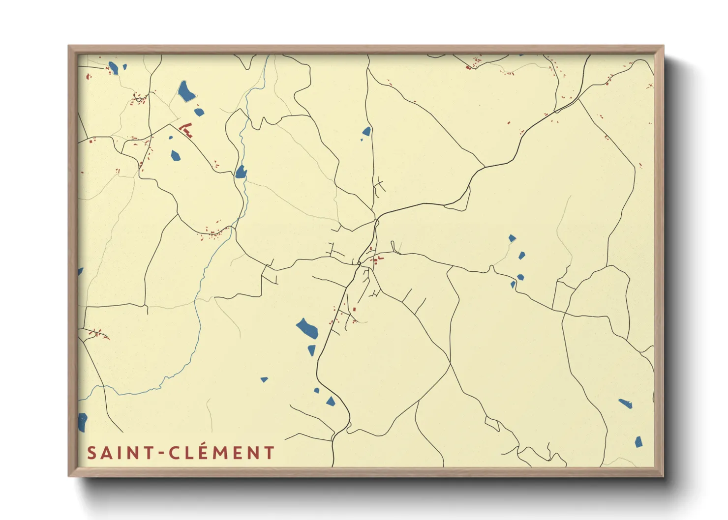 Une affiche de carte sur Saint-Clément