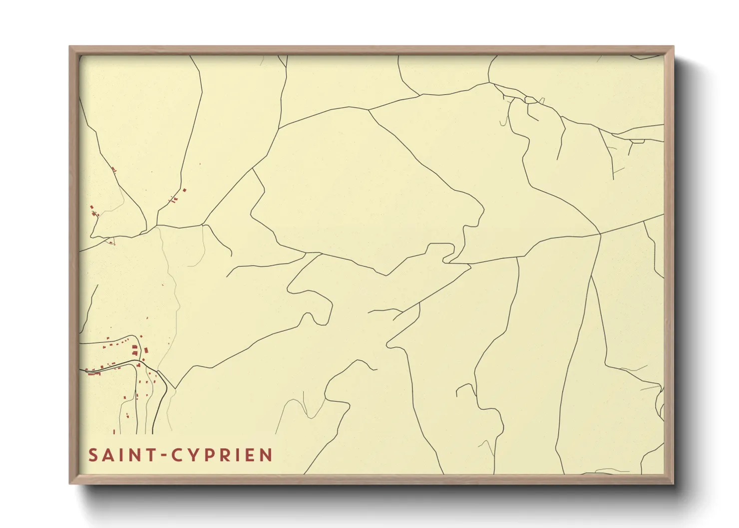 Une affiche de carte sur Saint-Cyprien