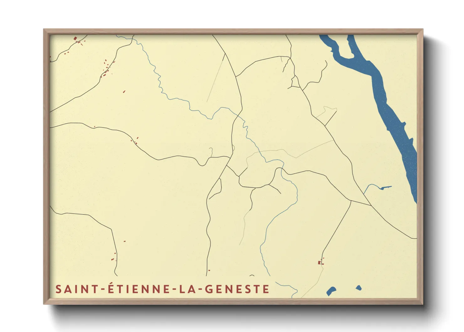 Une affiche de carte sur Saint-Étienne-la-Geneste
