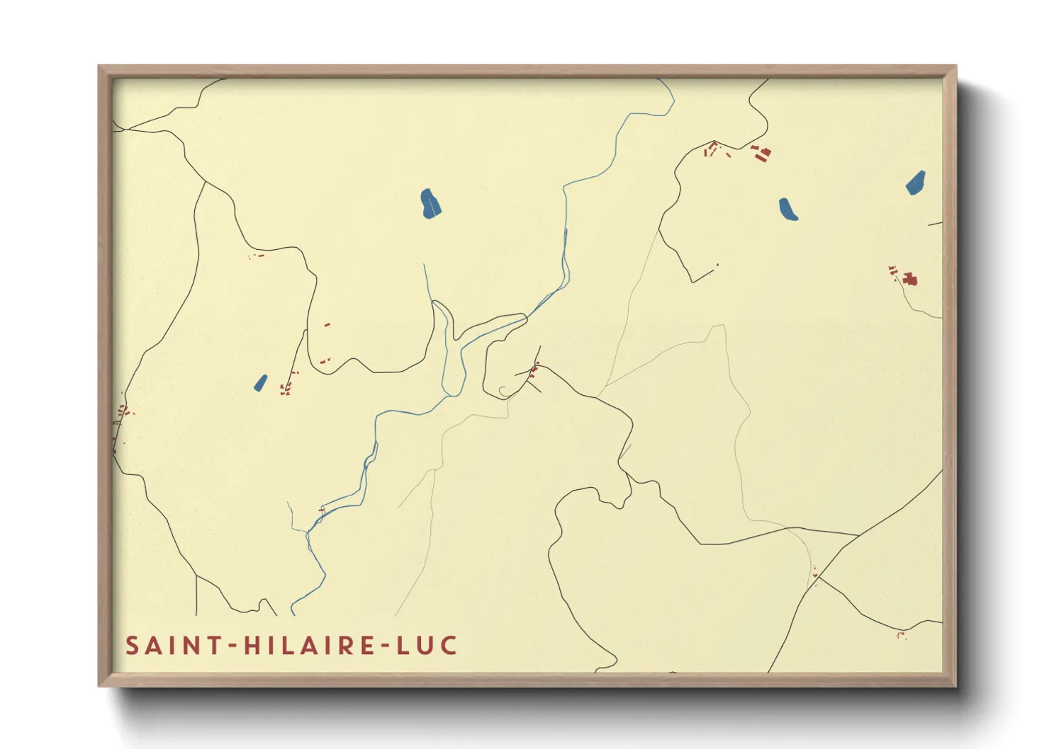 Une affiche de carte sur Saint-Hilaire-Luc