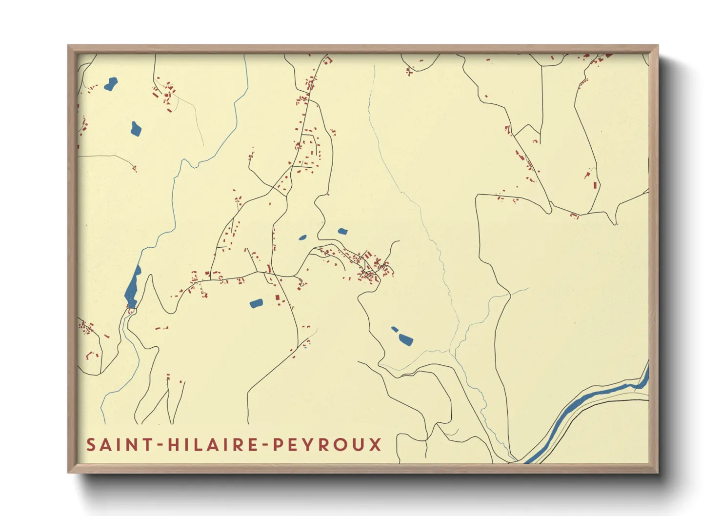 Une affiche de carte sur Saint-Hilaire-Peyroux