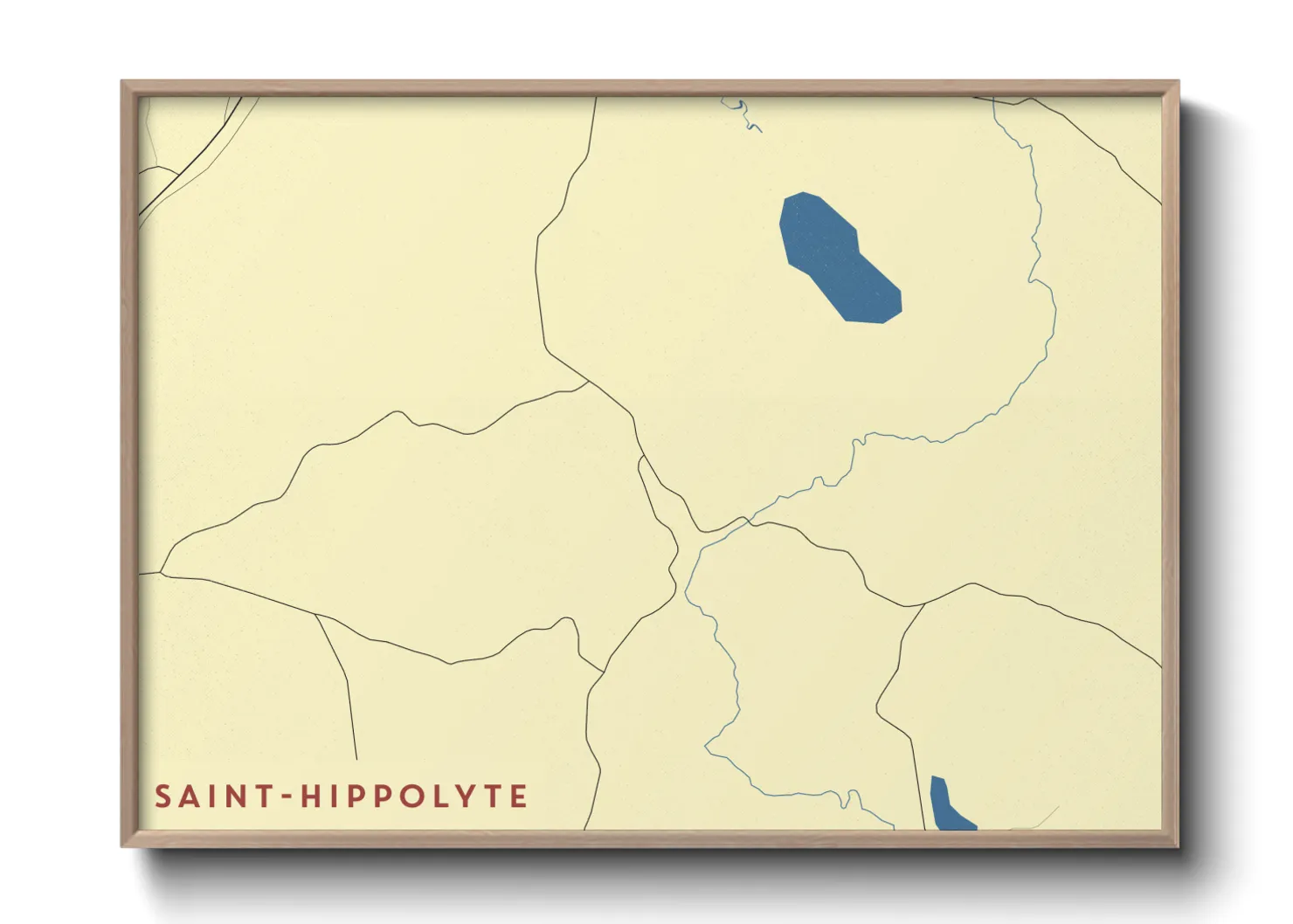 Une affiche de carte sur Saint-Hippolyte