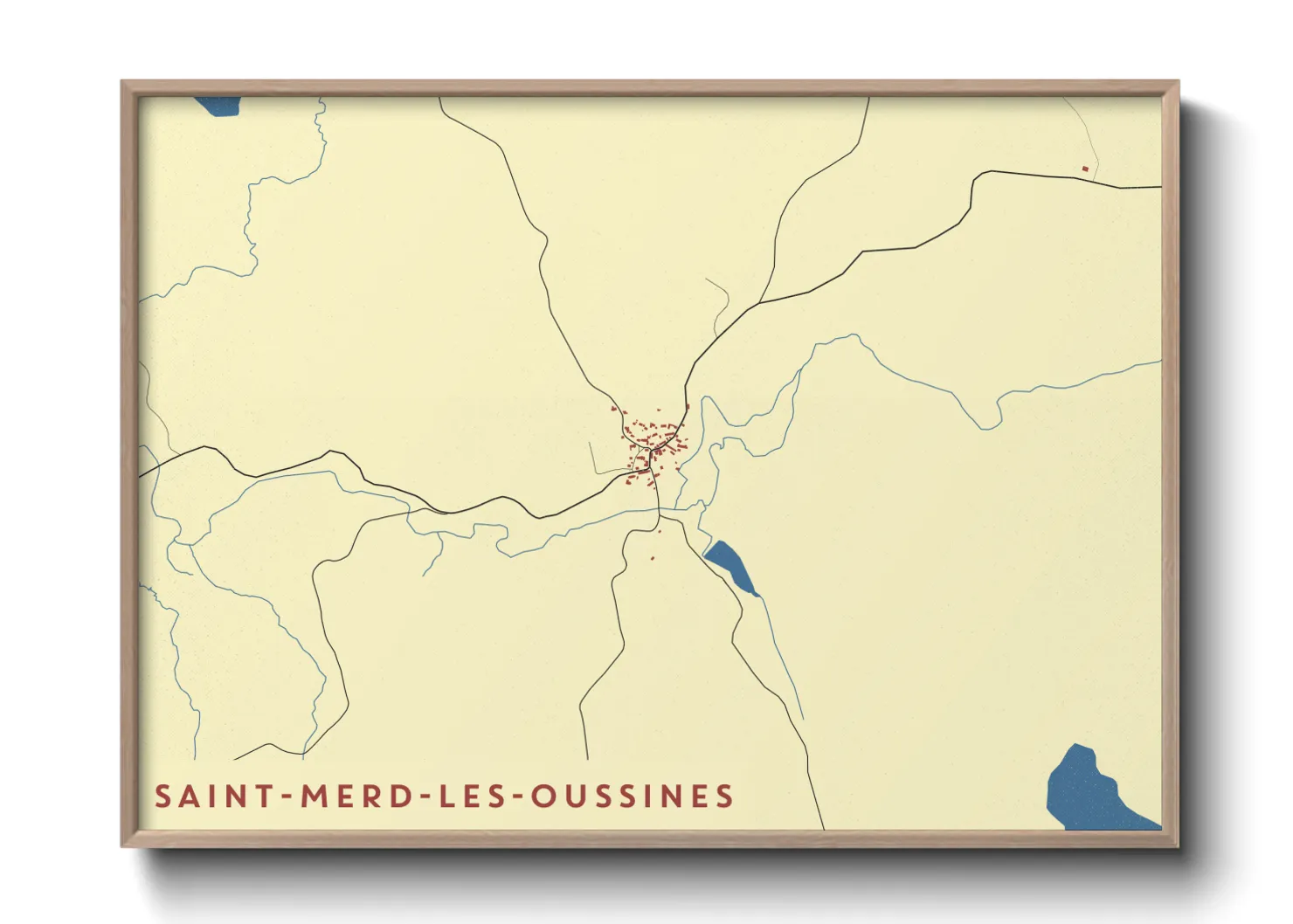 Une affiche de carte sur Saint-Merd-les-Oussines