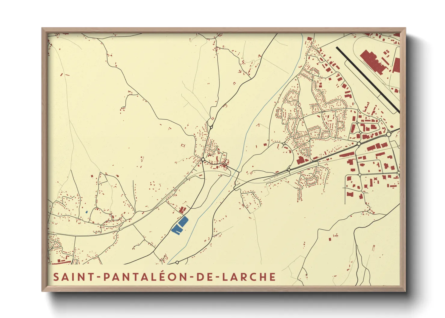 Une affiche de carte sur Saint-Pantaléon-de-Larche