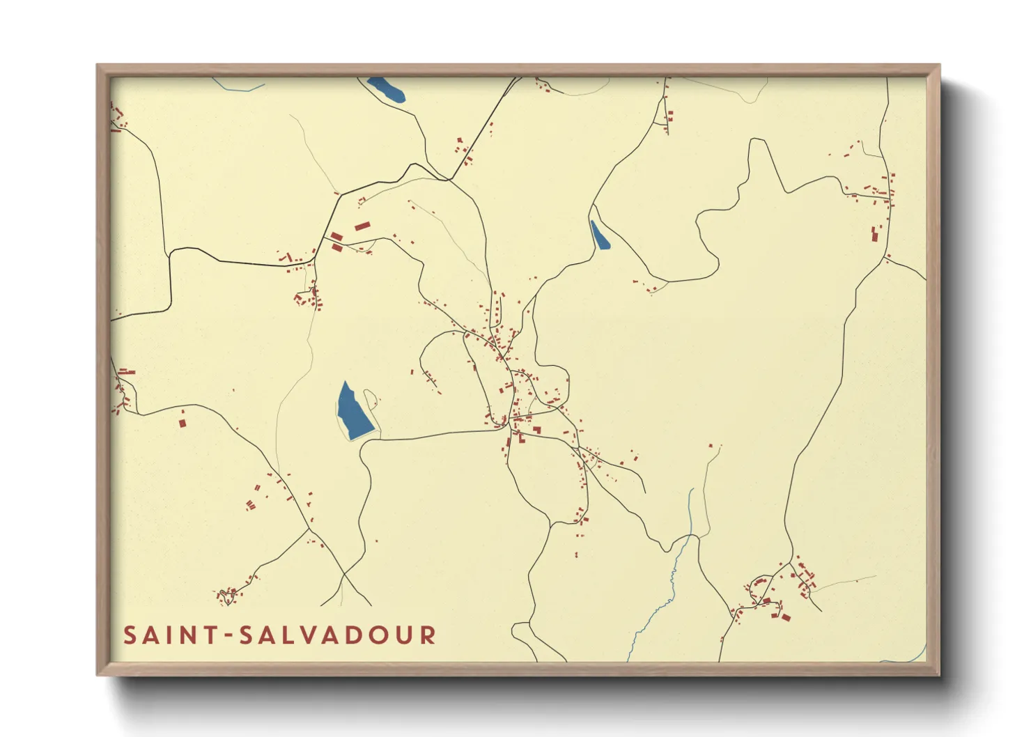 Une affiche de carte sur Saint-Salvadour