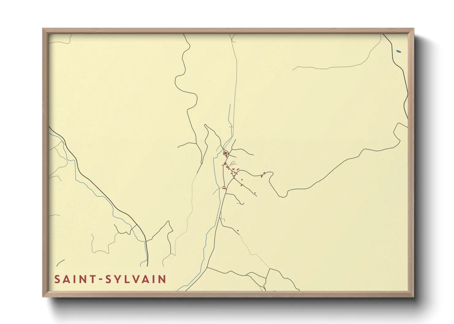 Une affiche de carte sur Saint-Sylvain