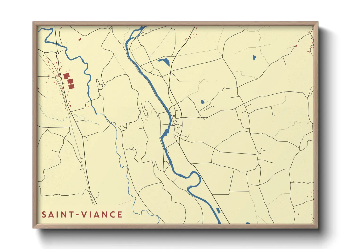 Une affiche de carte sur Saint-Viance