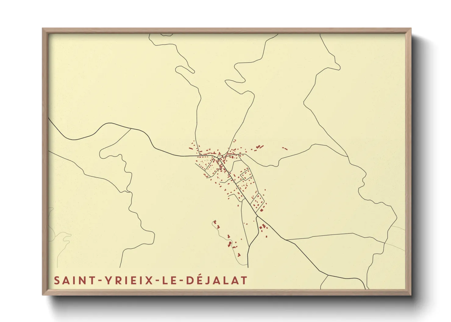 Une affiche de carte sur Saint-Yrieix-le-Déjalat
