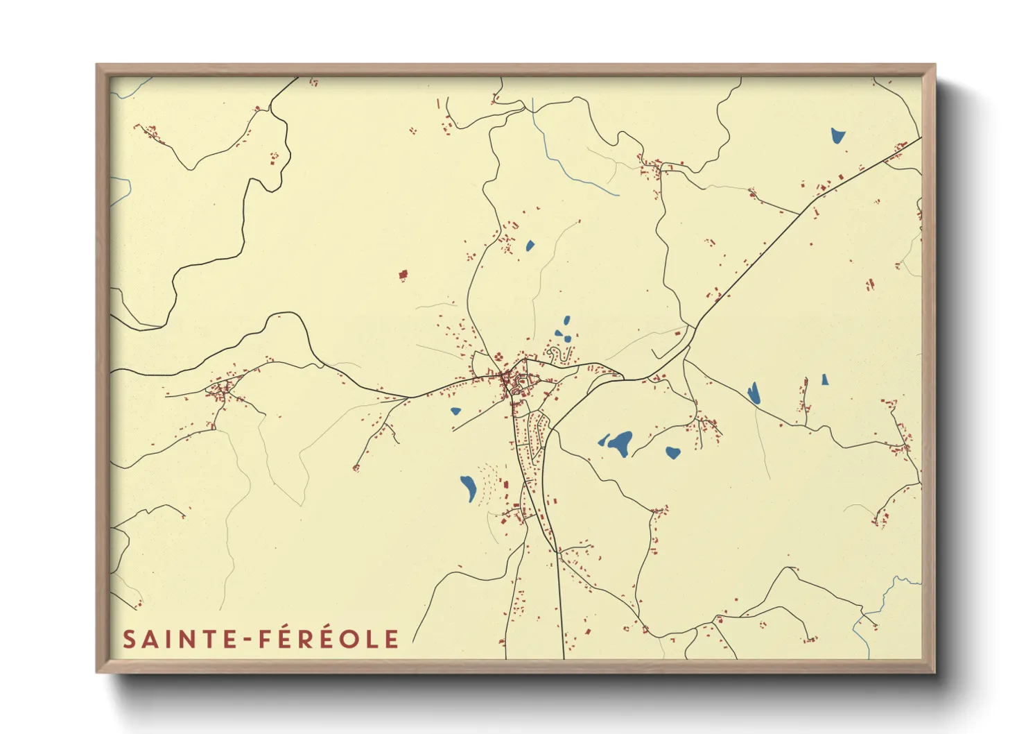 Une affiche de carte sur Sainte-Féréole