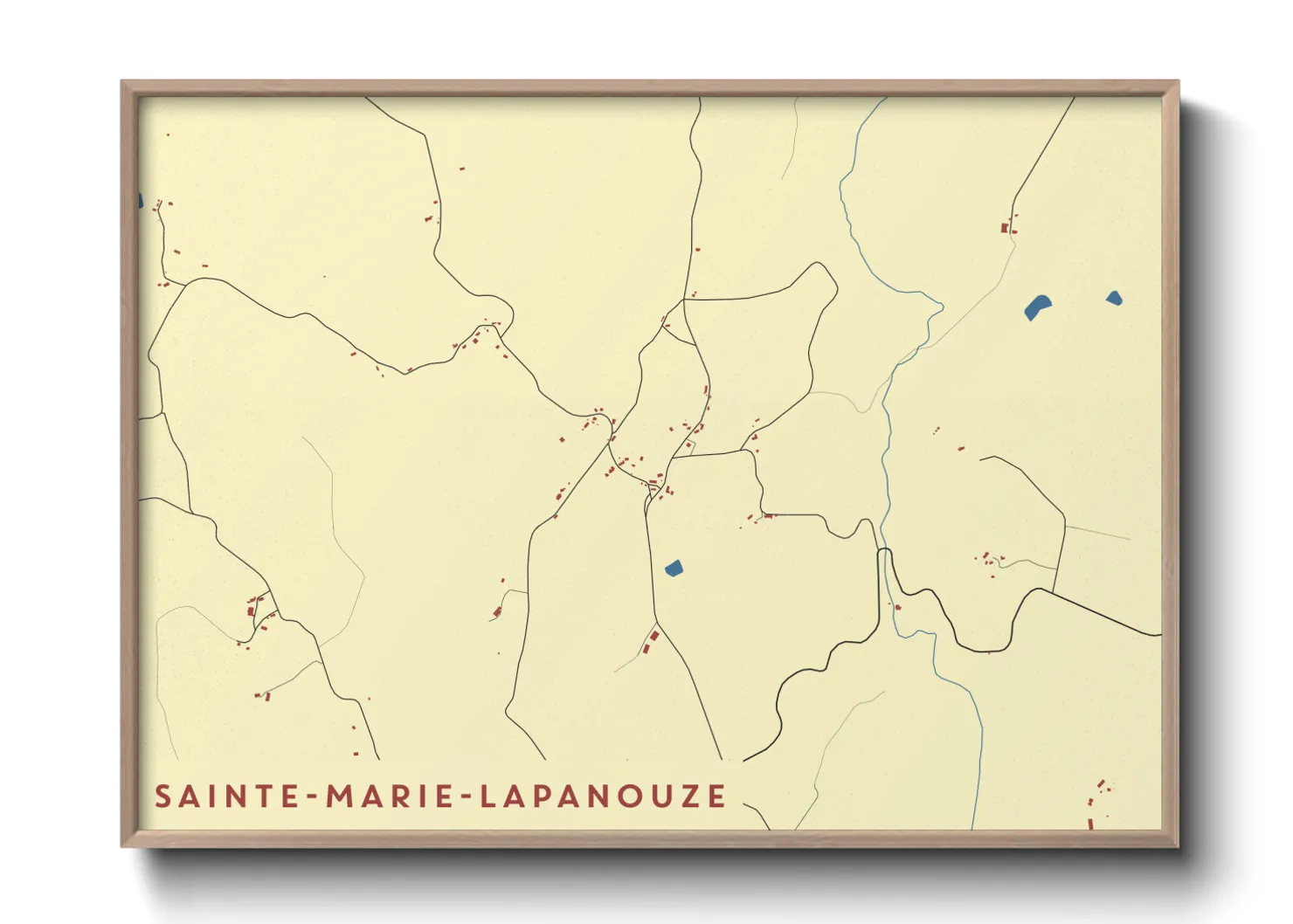 Une affiche de carte sur Sainte-Marie-Lapanouze