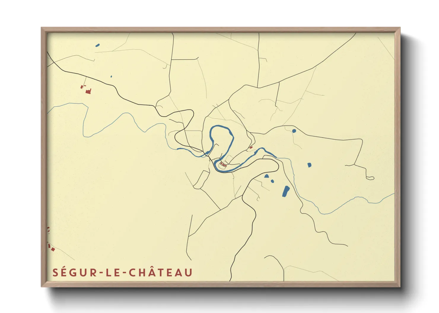 Une affiche de carte sur Ségur-le-Château