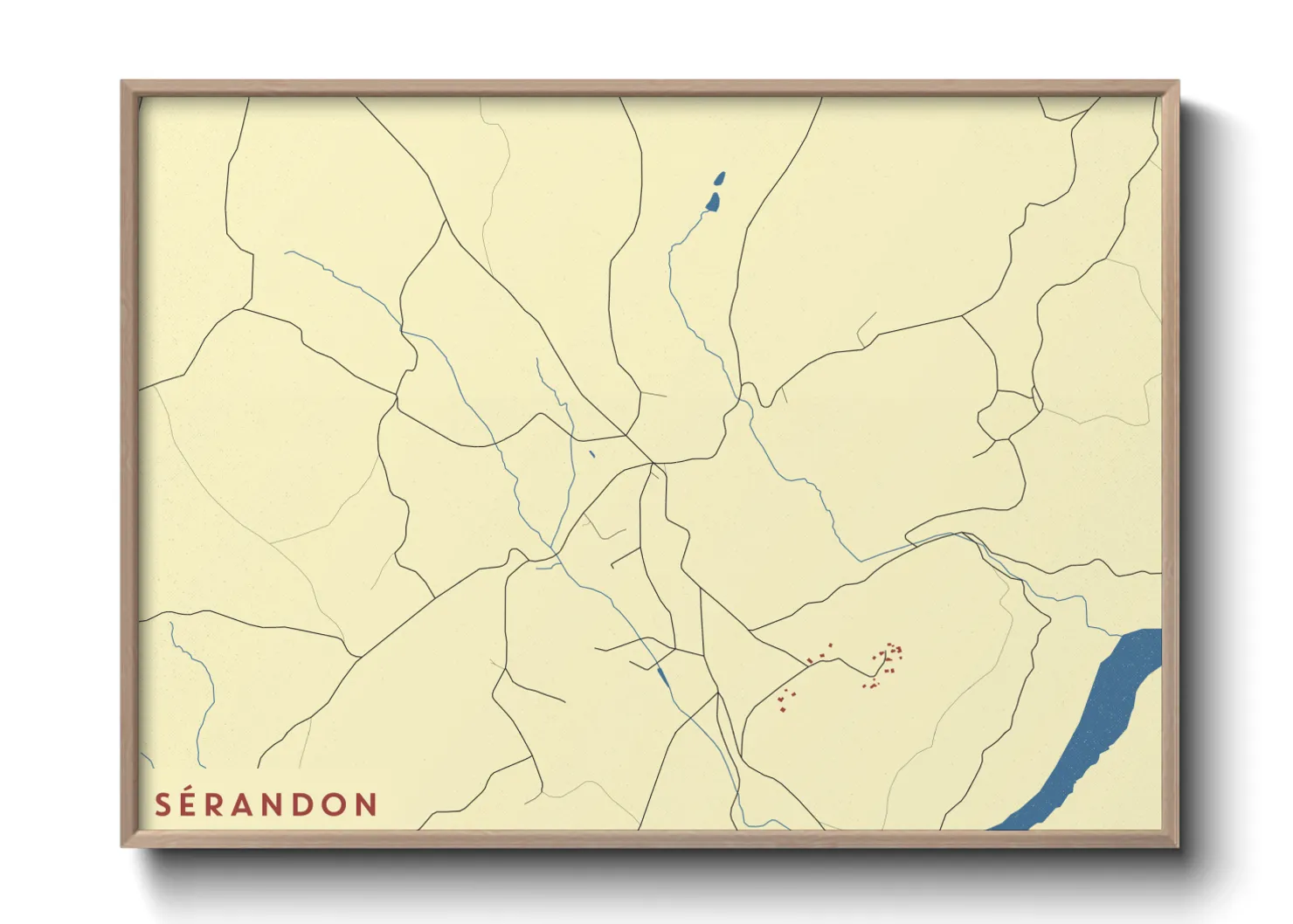 Une affiche de carte sur Sérandon