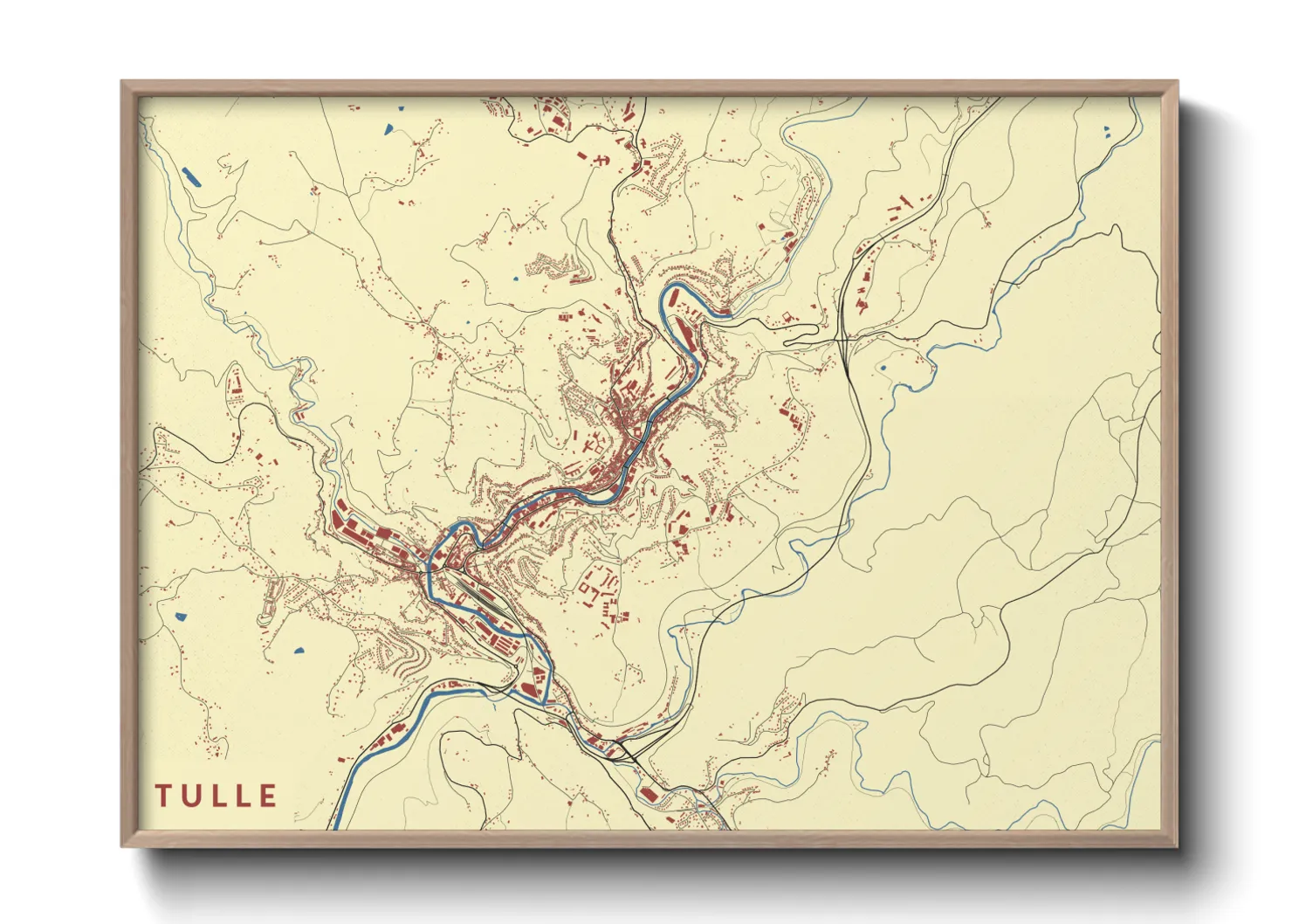 Une affiche de carte sur Tulle