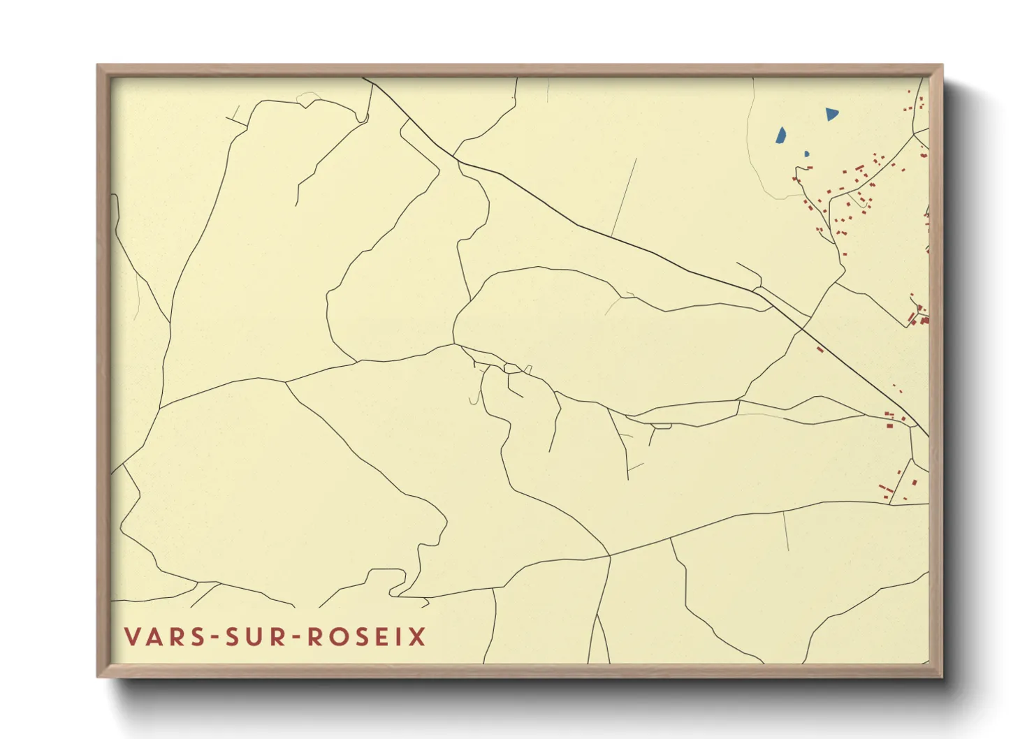 Une affiche de carte sur Vars-sur-Roseix