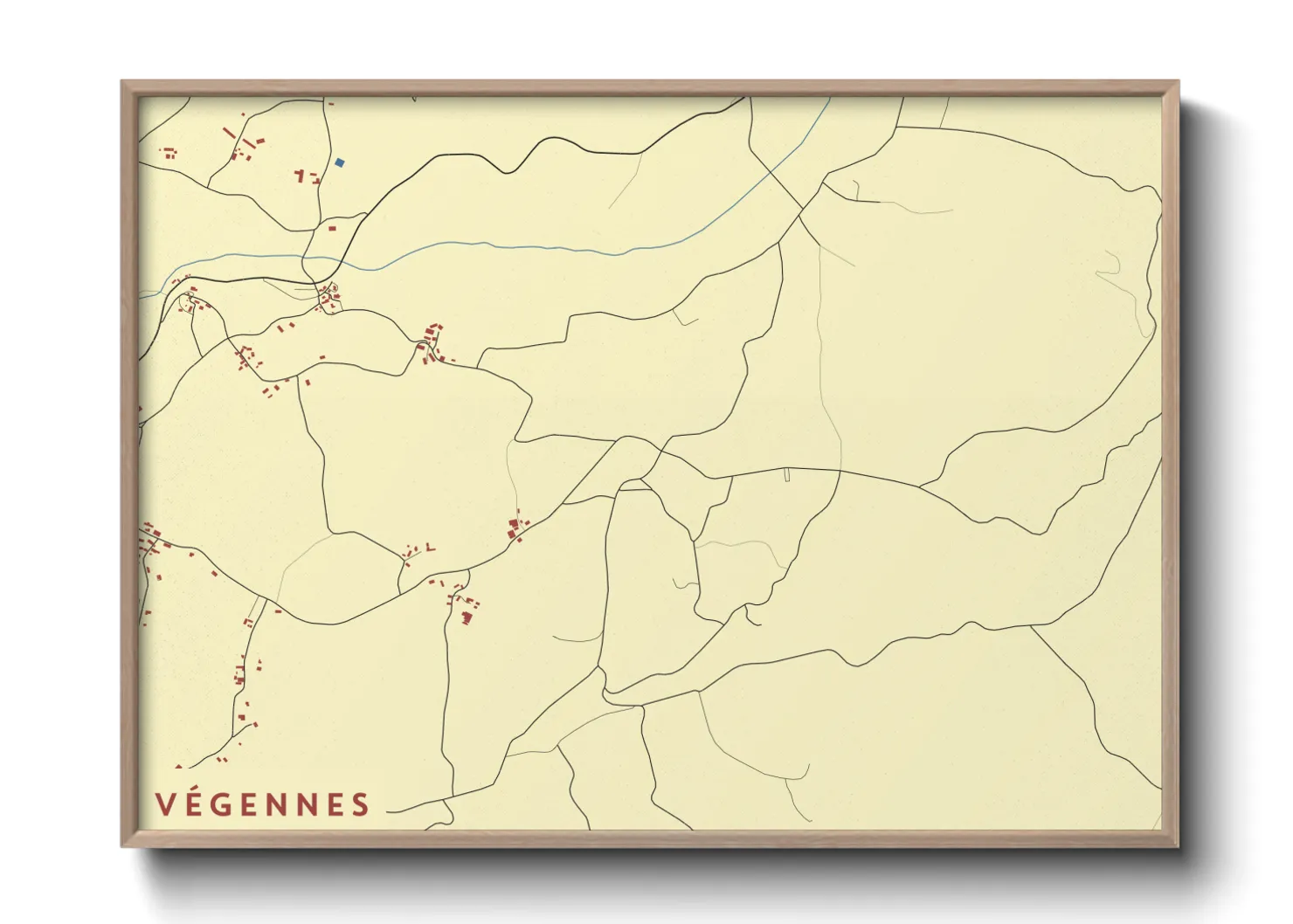 Une affiche de carte sur Végennes