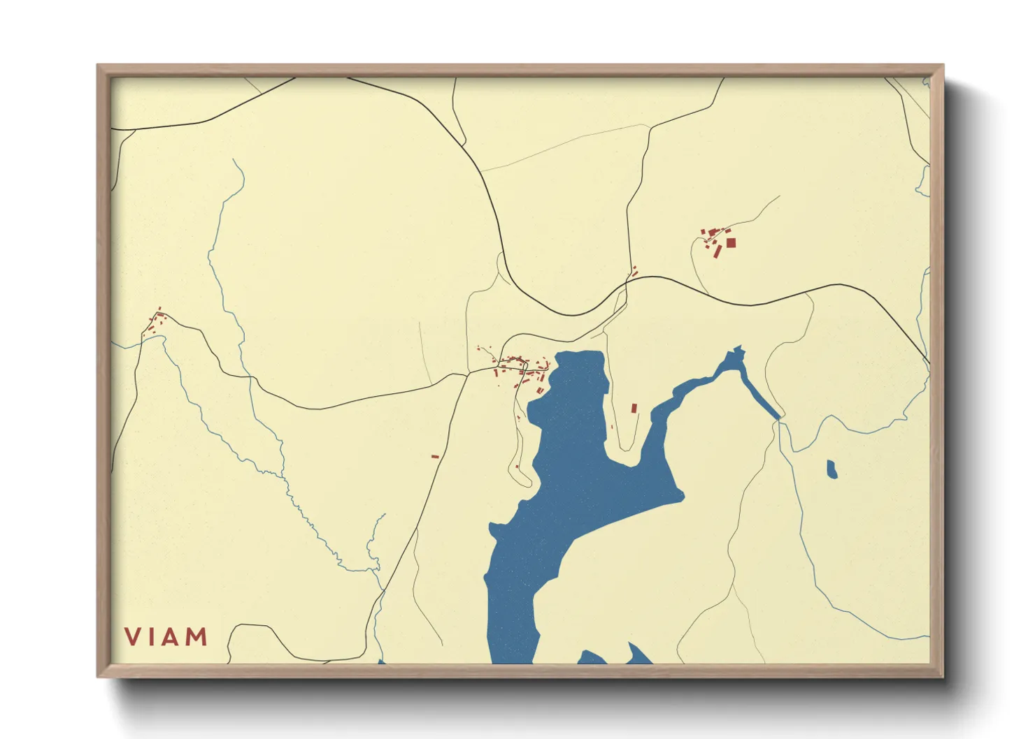 Une affiche de carte sur Viam