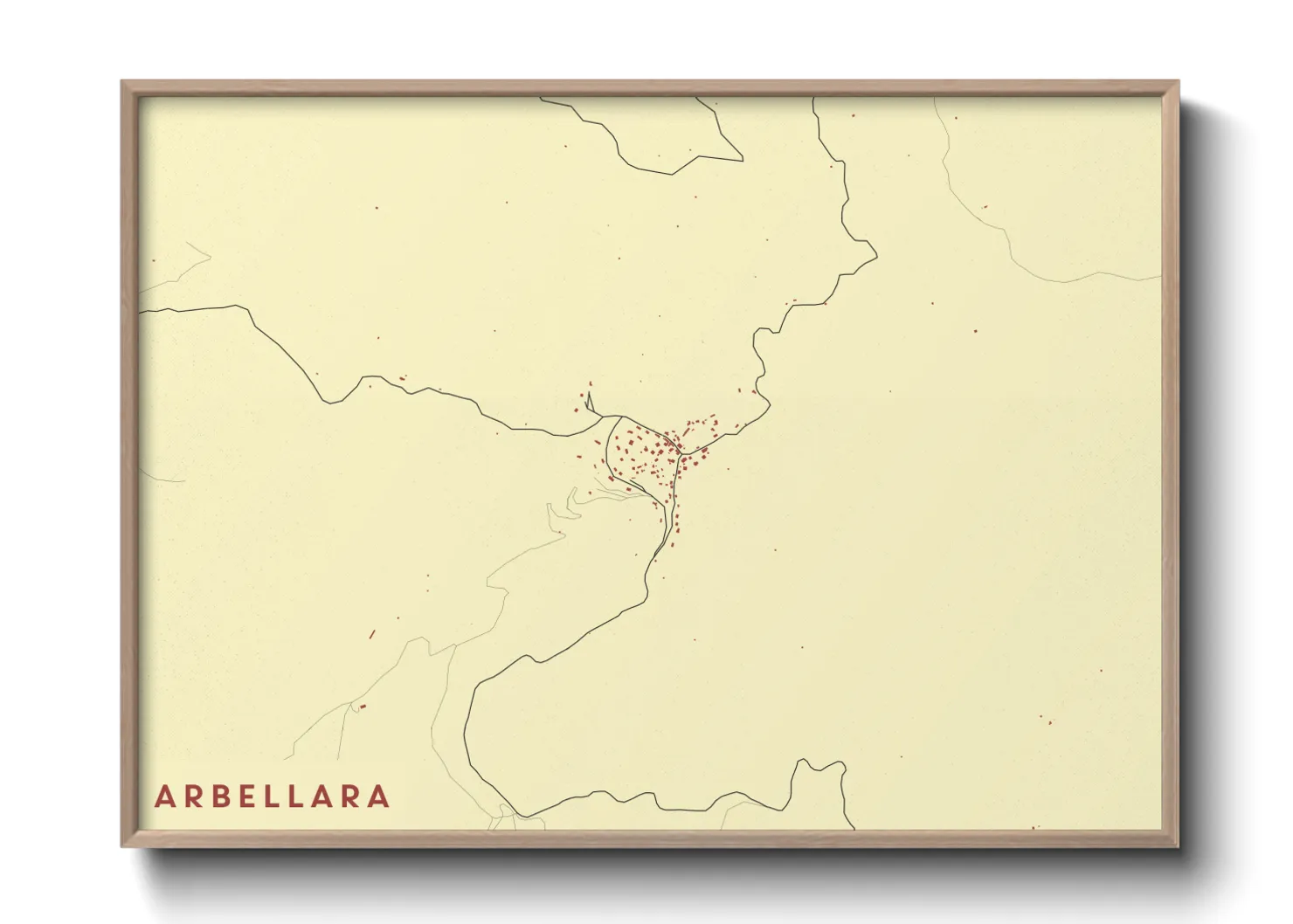 Une affiche de carte sur Arbellara
