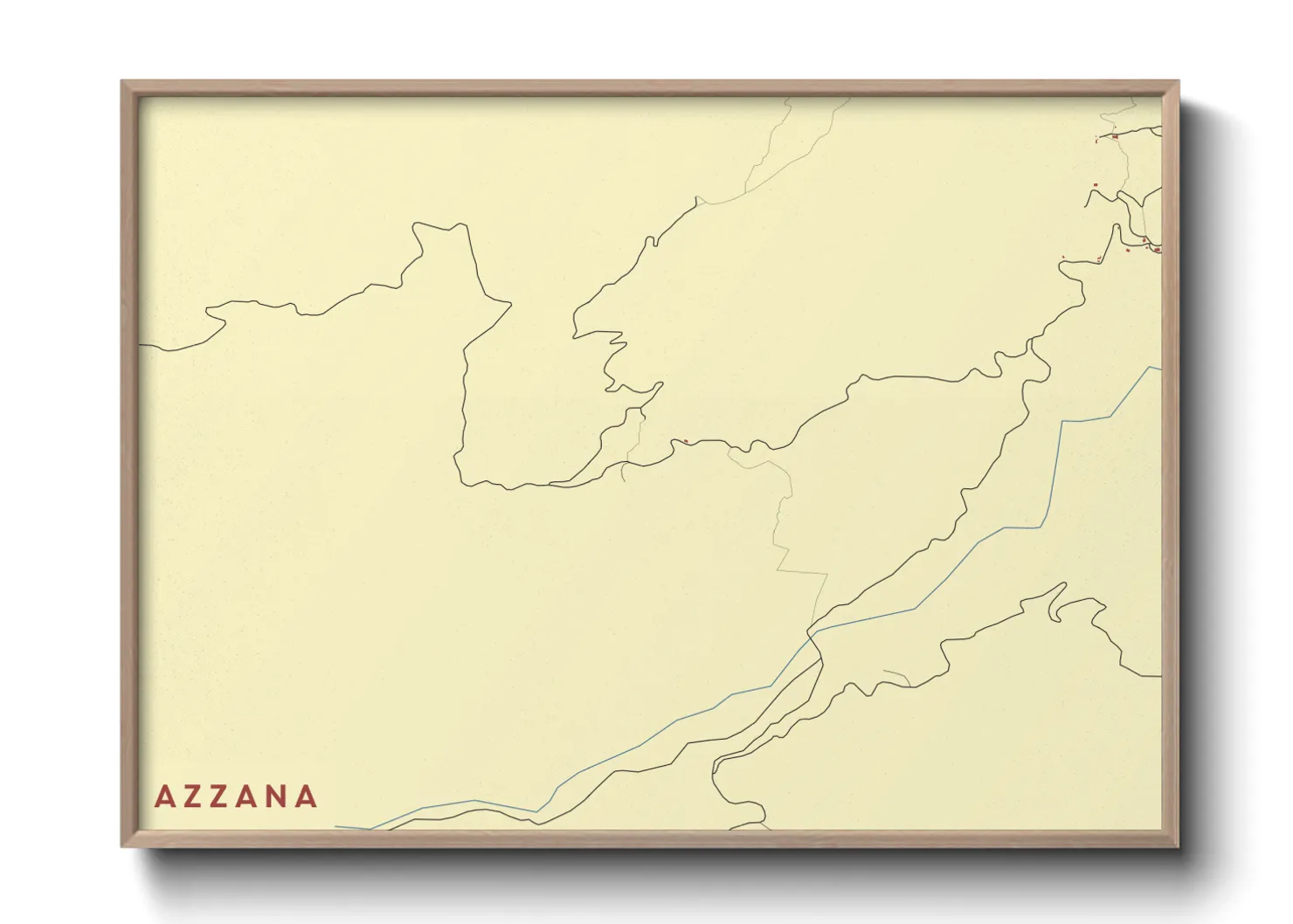 Une affiche de carte sur Azzana
