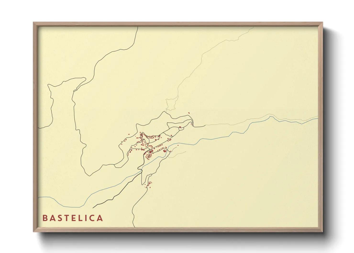 Une affiche de carte sur Bastelica