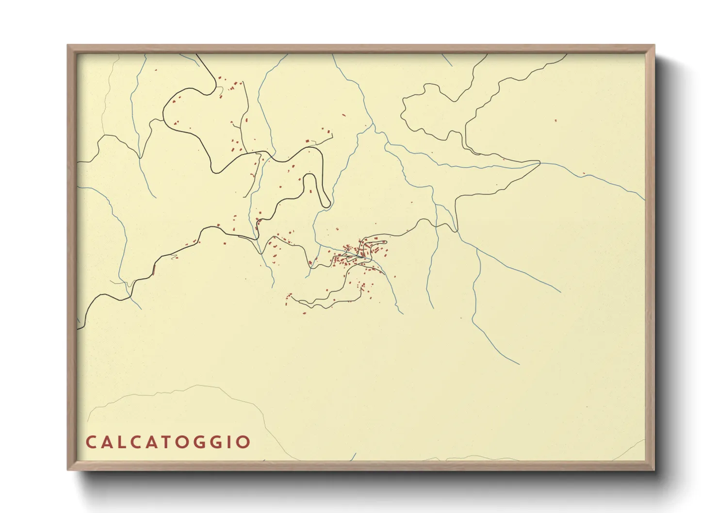 Une affiche de carte sur Calcatoggio