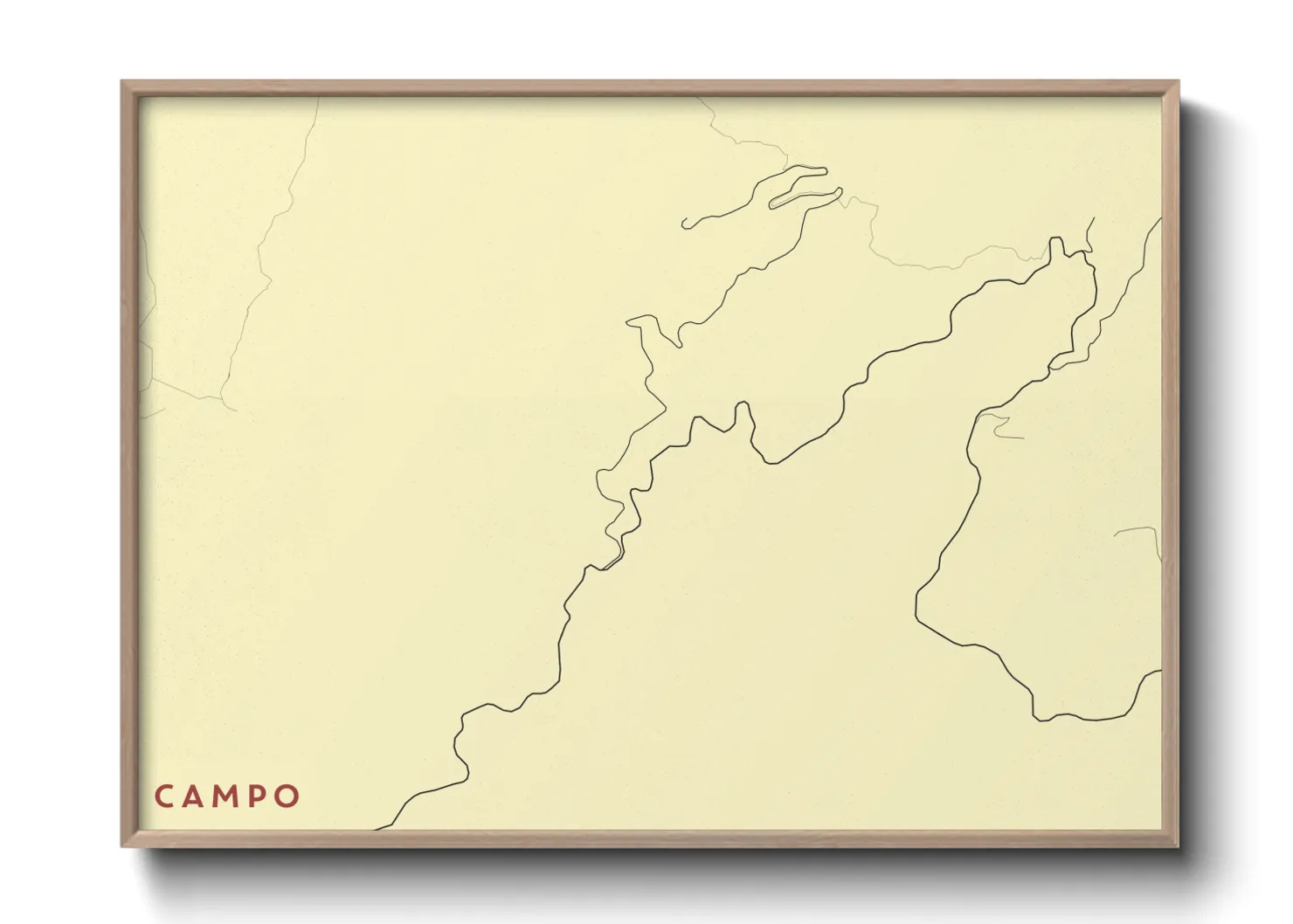 Une affiche de carte sur Campo