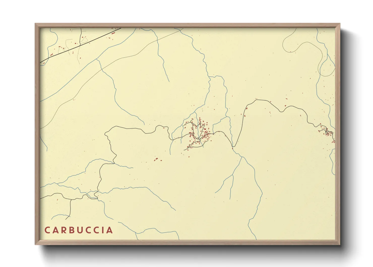 Une affiche de carte sur Carbuccia