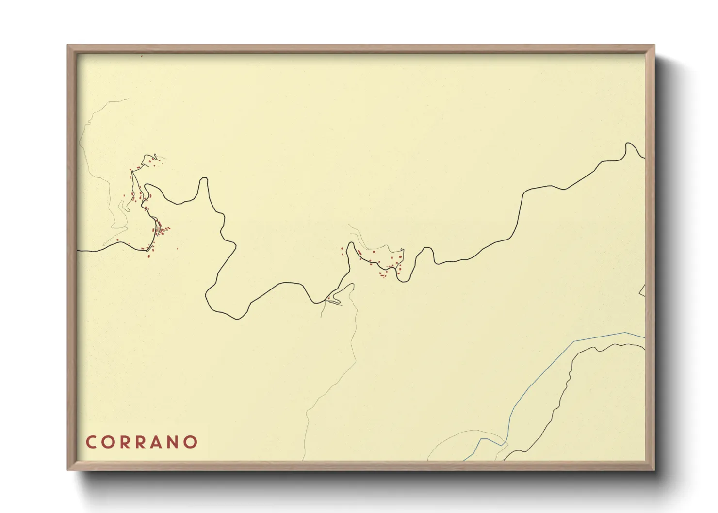 Une affiche de carte sur Corrano