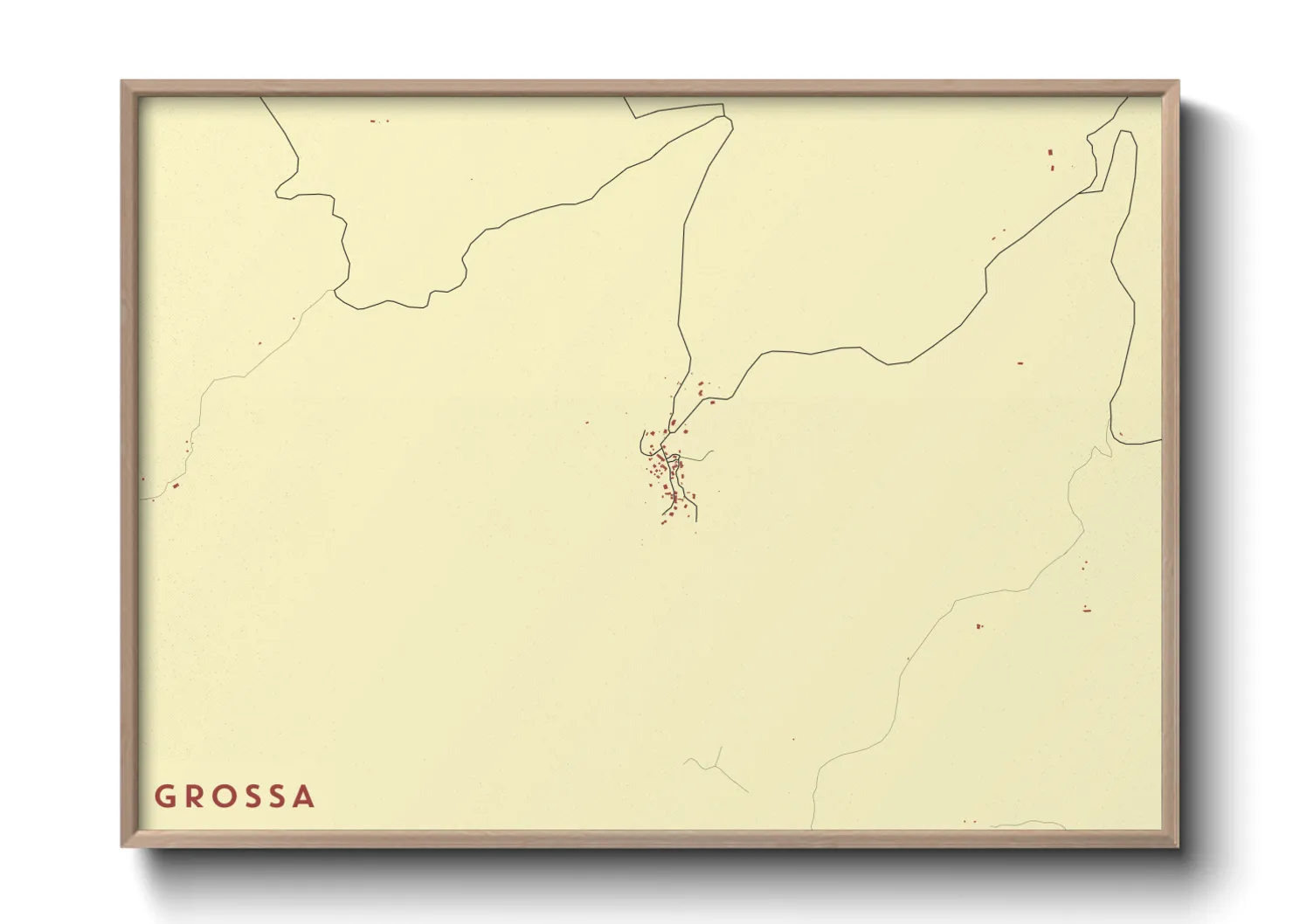 Une affiche de carte sur Grossa